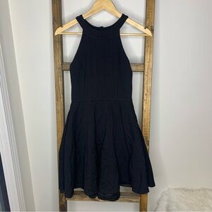 Lulus Black Halter Neck Fit and Flare Dress